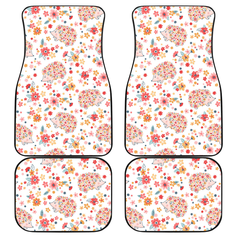 Hedgehog Pattern Print Design 03 Front and Back Car Mats