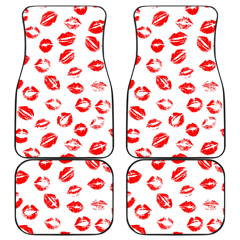 Lips Pattern Print Design 01 Front and Back Car Mats