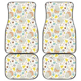 Hippopotamus Pattern Print Design 05 Front and Back Car Mats