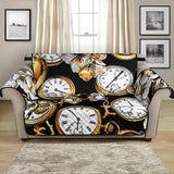 Clock Flower Pattern Loveseat Couch Cover Protector