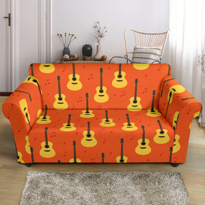 Classice Guitar Music Pattern Loveseat Couch Slipcover