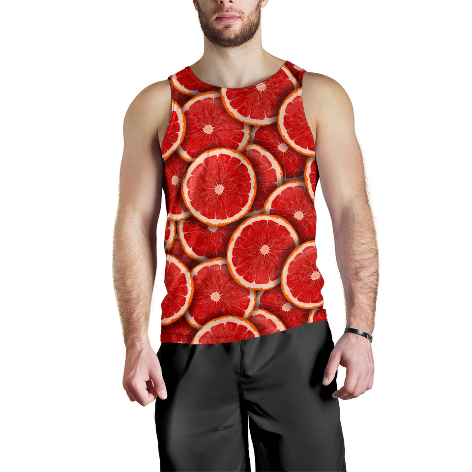 Sliced Grapefruit Pattern Background Men Tank Top