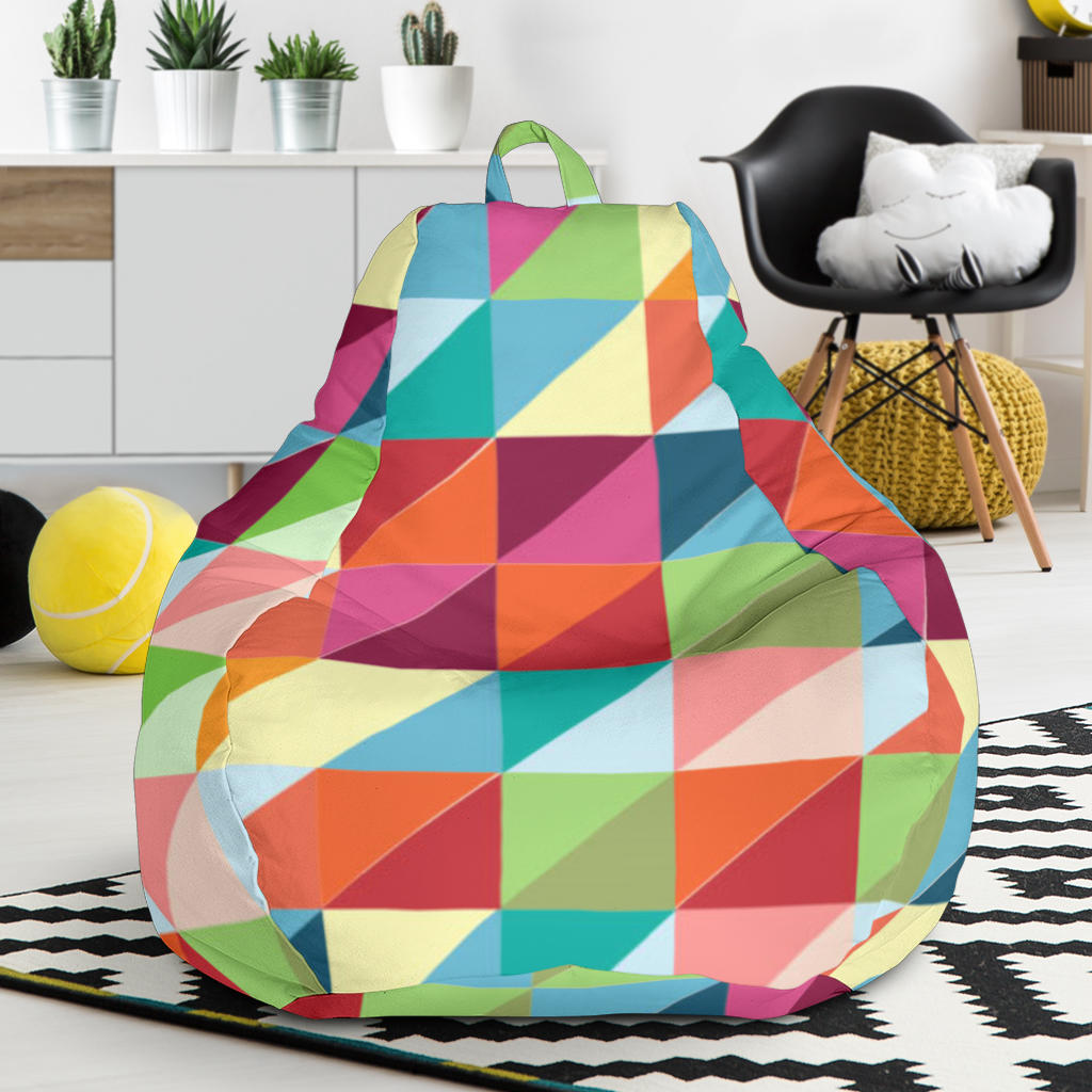 Rainbow Geometric Pattern Bean Bag Cover