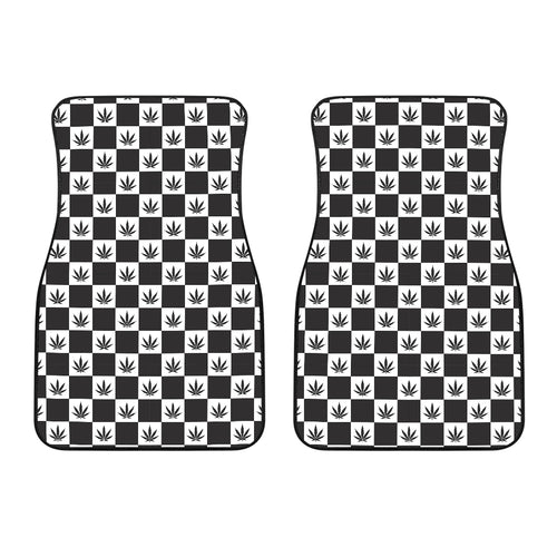 Canabis Marijuana Weed Pattern Print Design 04 Front Car Mats