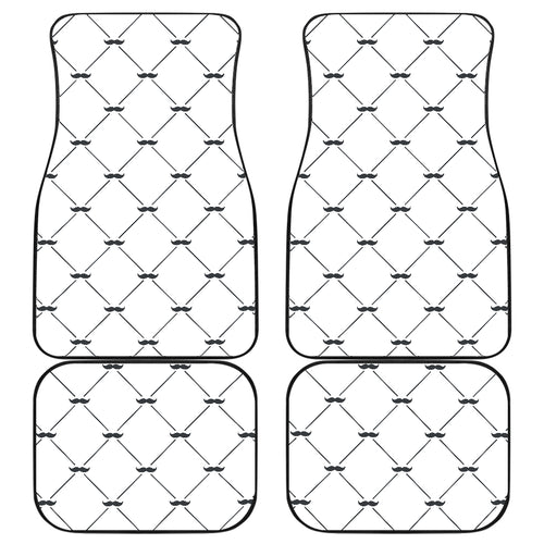 Mustache Beard Pattern Print Design 02 Front and Back Car Mats