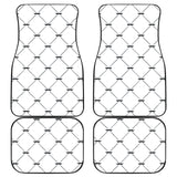 Mustache Beard Pattern Print Design 02 Front and Back Car Mats