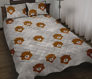 Cute Otter Pattern Quilt Bed Set