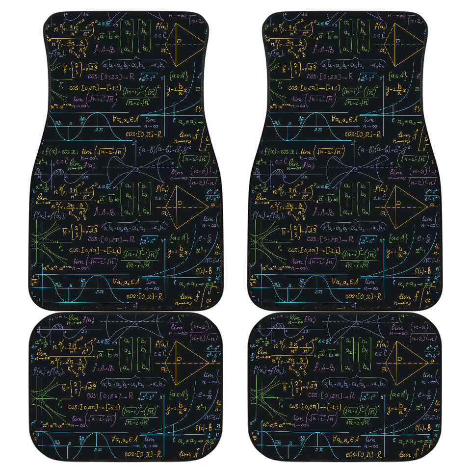 Math Pattern Print Design 01 Front and Back Car Mats