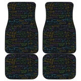 Math Pattern Print Design 01 Front and Back Car Mats