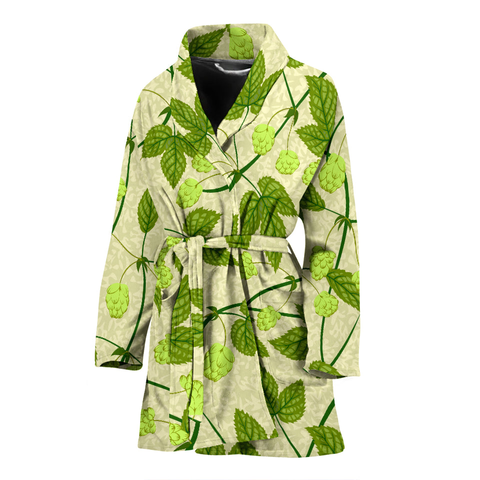 Hop Theme Pattern Women Bathrobe