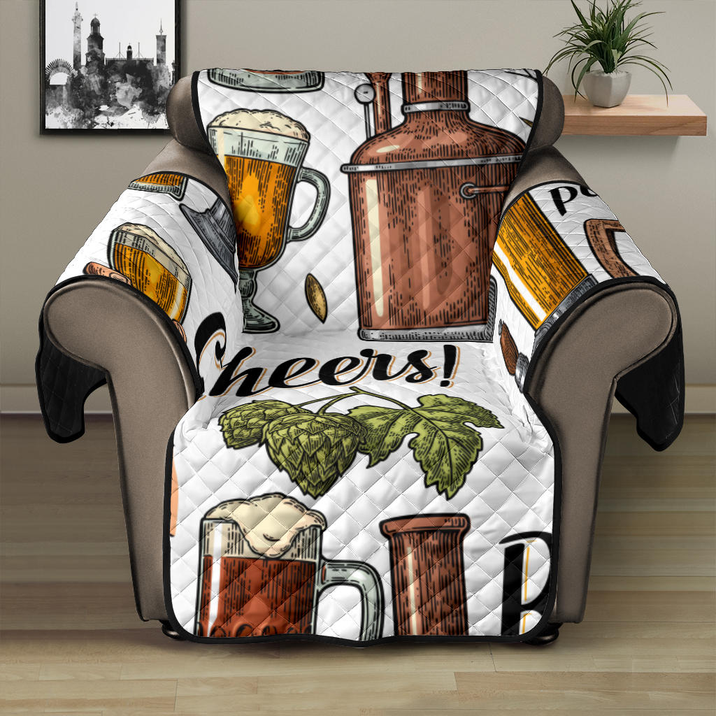 Beer Cheer Pattern Recliner Cover Protector