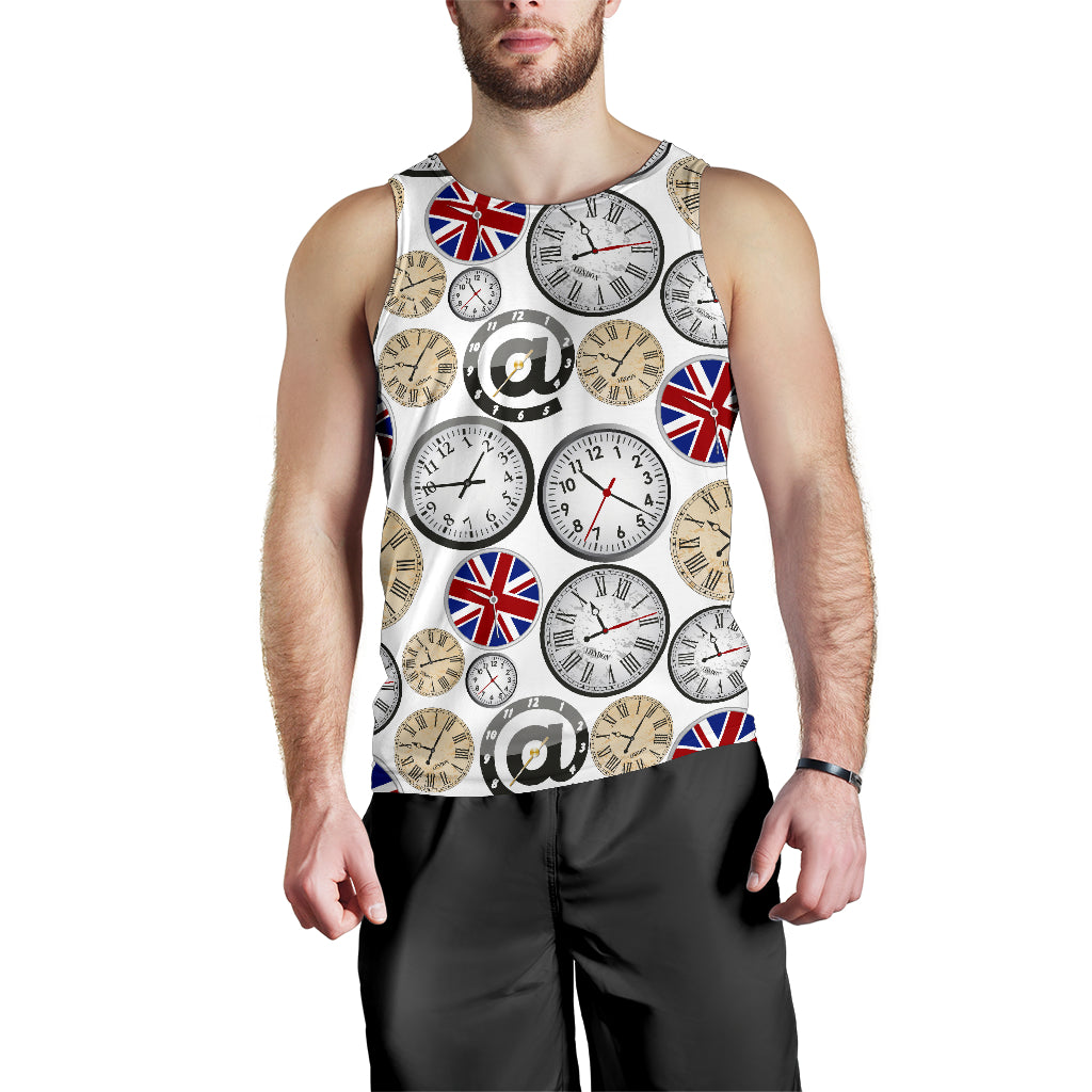 Wall Clock UK Pattern Men Tank Top