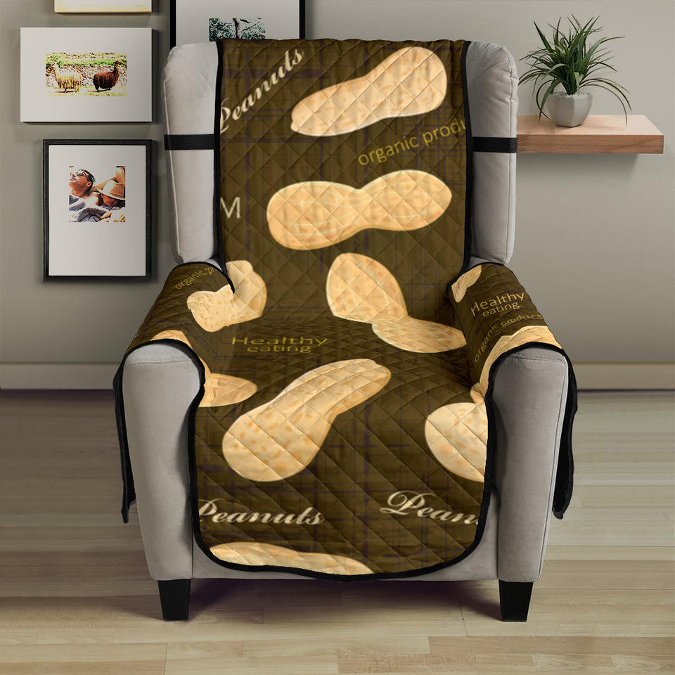 Peanut Pattern Green Background Chair Cover Protector