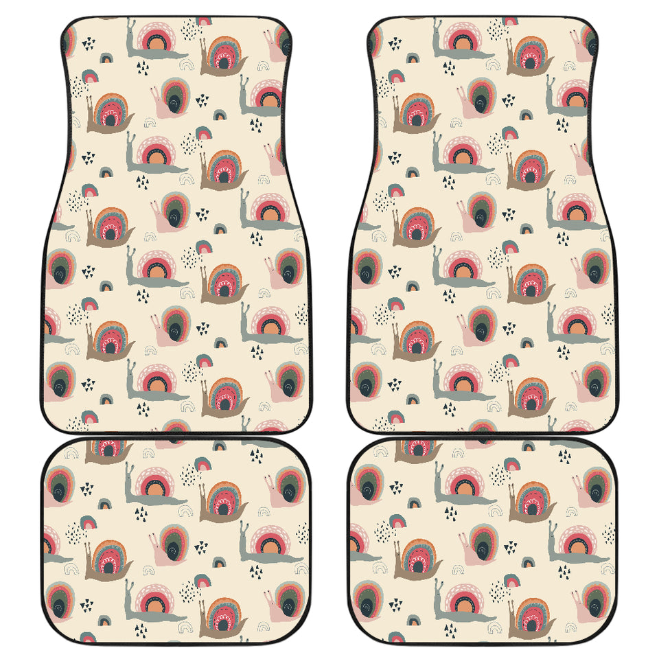 Snail Pattern Print Design 04 Front and Back Car Mats