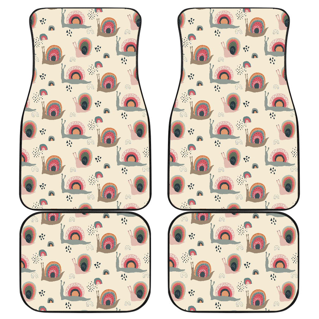 Snail Pattern Print Design 04 Front and Back Car Mats