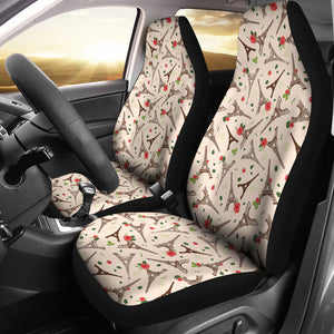 Eiffel Tower Pattern Print Design 03 Universal Fit Car Seat Covers