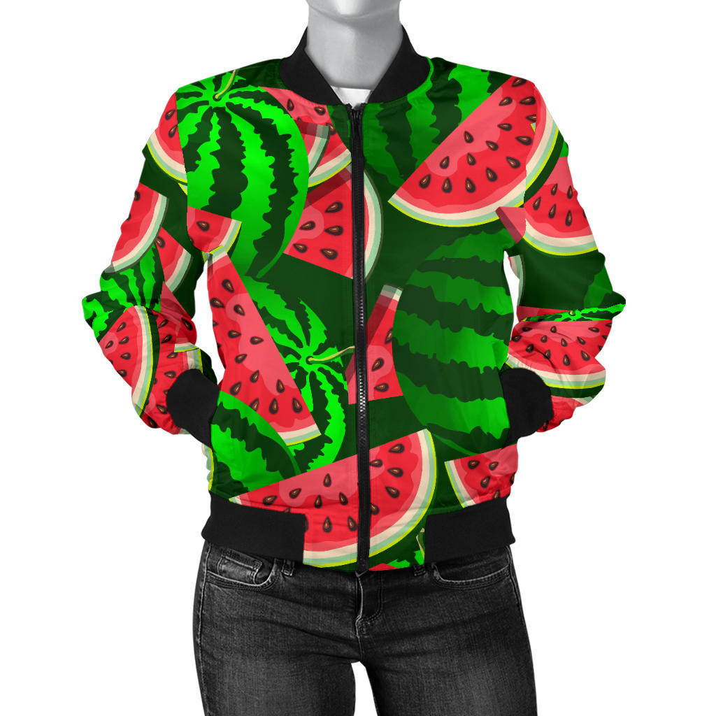 Watermelon Pattern Theme Women Bomber Jacket