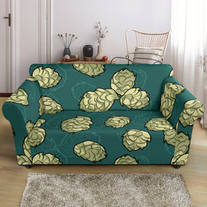 Hop Pattern Background Loveseat Couch Slipcover