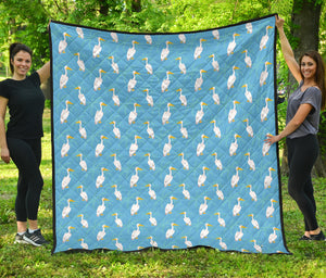 Pelican Pattern Print Design 02 Premium Quilt