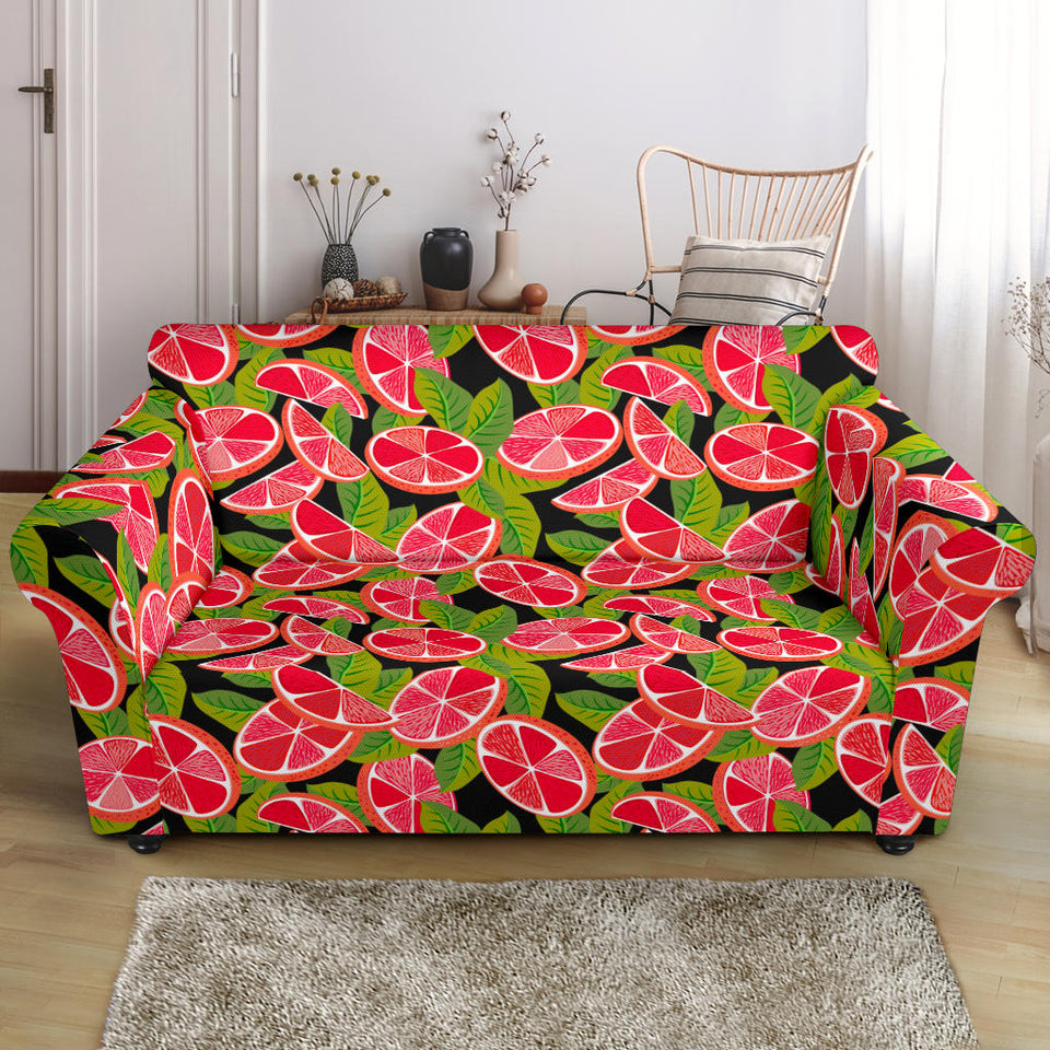 Grapefruit Leaves Pattern Loveseat Couch Slipcover