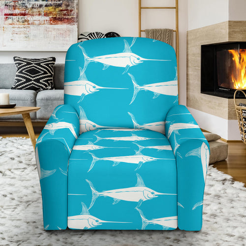 Swordfish Pattern Print Design 02 Recliner Chair Slipcover