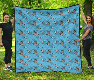 Pigeon Pattern Print Design 05 Premium Quilt