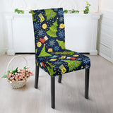 Christmas Tree Snowflake Pattern Dining Chair Slipcover