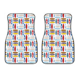 Surfboard Pattern Print Design 02 Front Car Mats