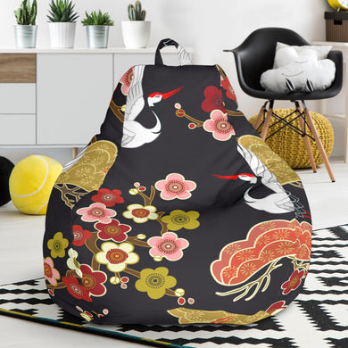 Japanese Crane Pattern Bean Bag Cover
