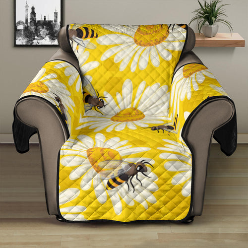 Bee Daisy Pattern Recliner Cover Protector