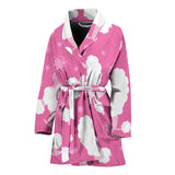 Poodle Pink Theme Pattern Women Bathrobe