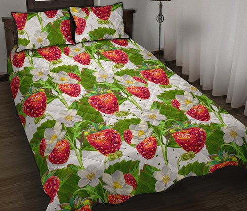 Strawberry Pattern Quilt Bed Set