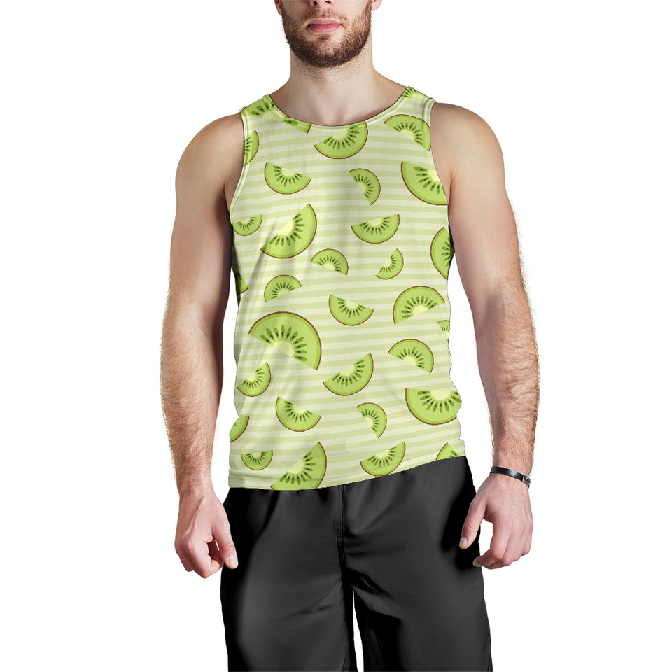 Kiwi Pattern Striped Background Men Tank Top