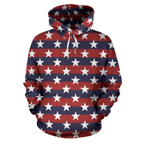 USA Star Pattern Background Men Women Pullover Hoodie