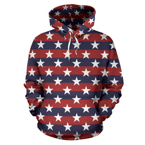 USA Star Pattern Background Men Women Pullover Hoodie