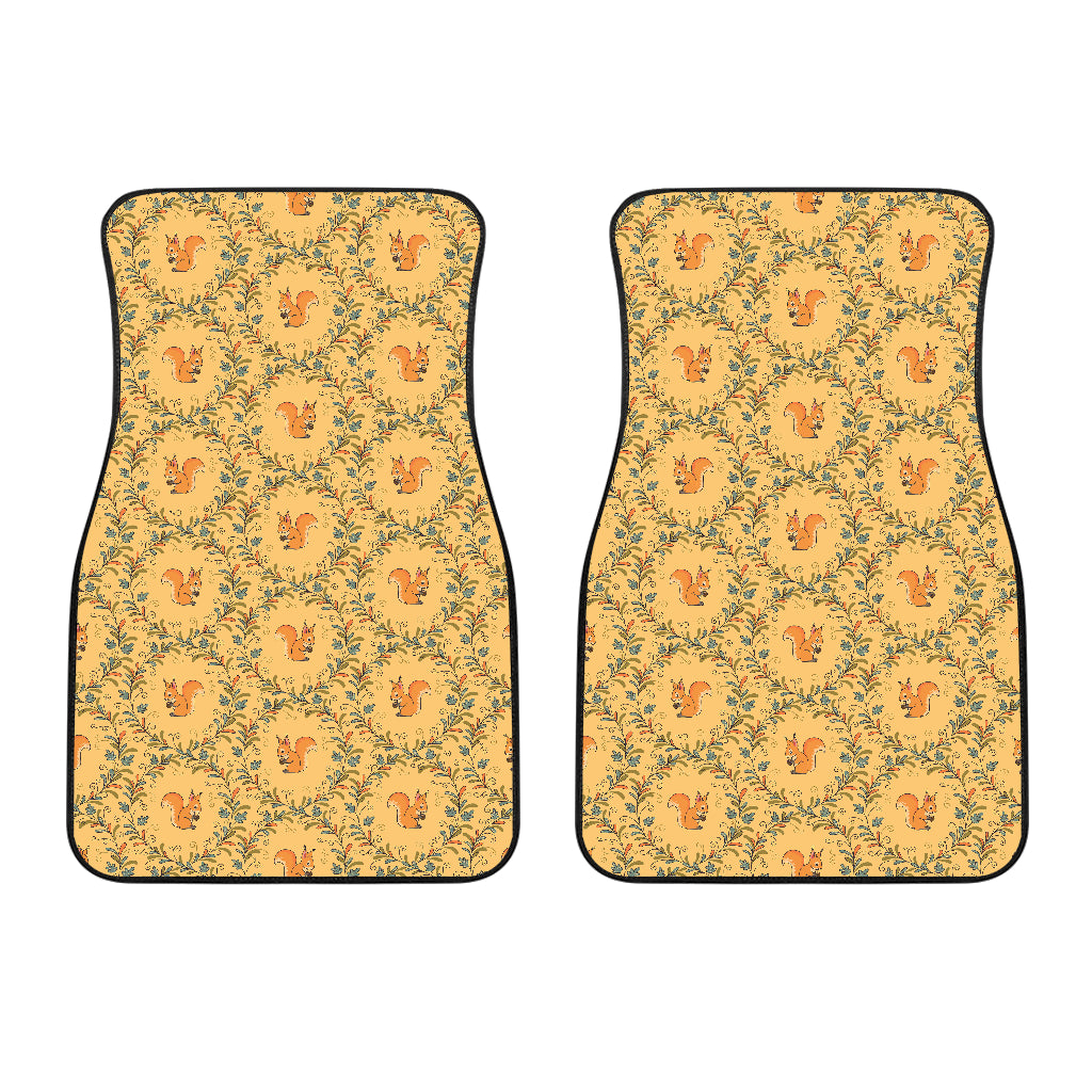 Squirrel Pattern Print Design 01 Front Car Mats