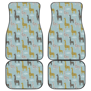 Giraffe Pattern Print Design 03 Front and Back Car Mats