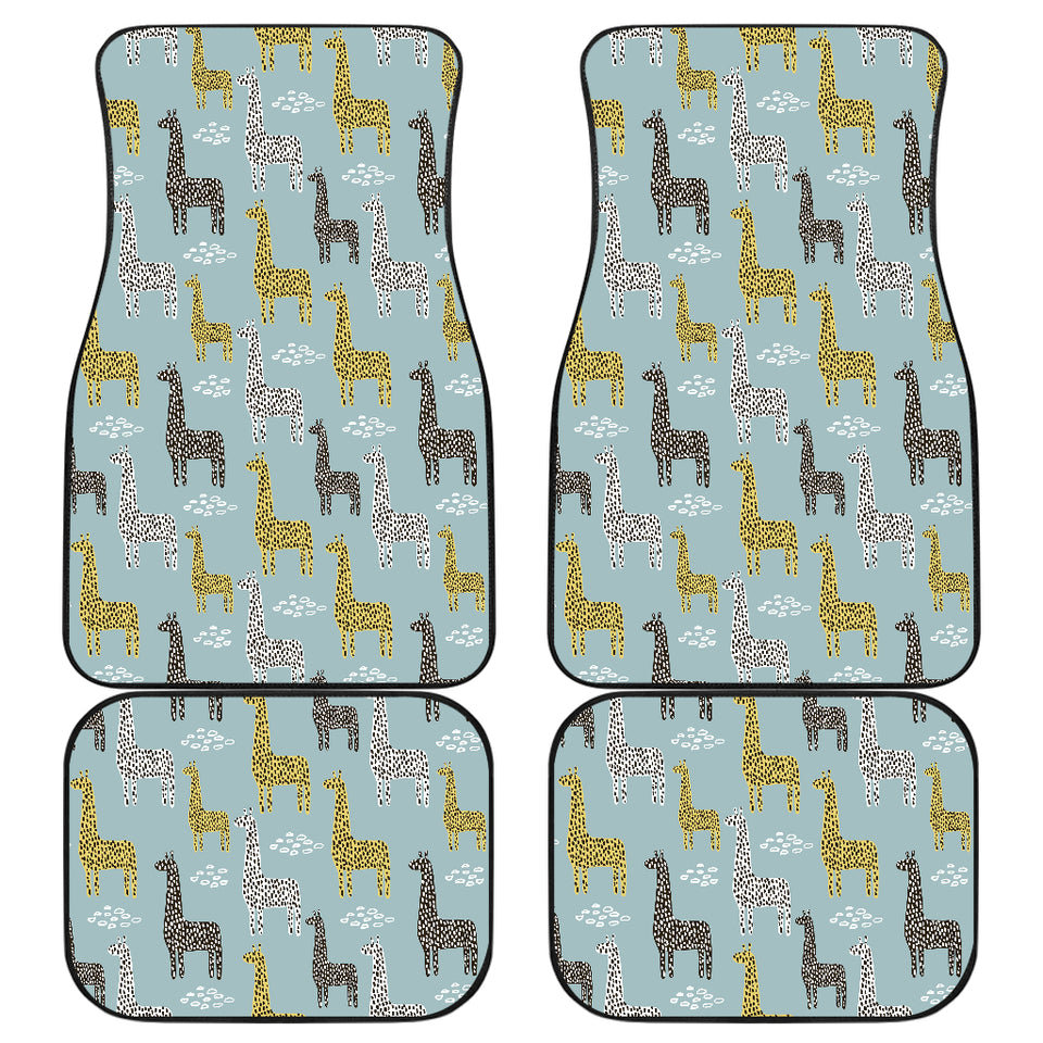 Giraffe Pattern Print Design 03 Front and Back Car Mats