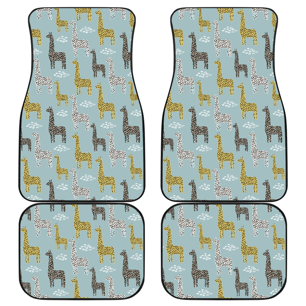 Giraffe Pattern Print Design 03 Front and Back Car Mats