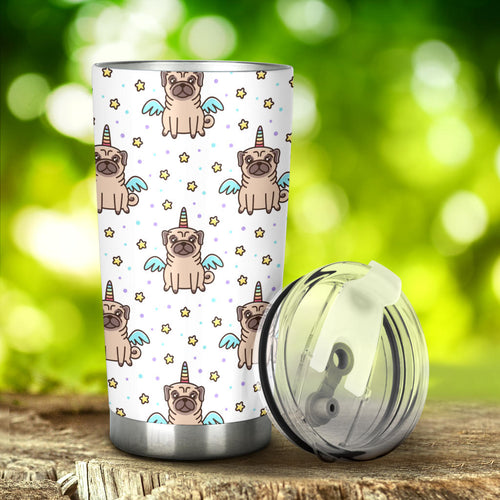 Unicorn Pug Pattern Tumbler