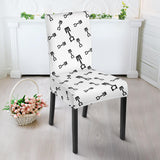 Engine Piston Random Pattern Print Design 04 Dining Chair Slipcover