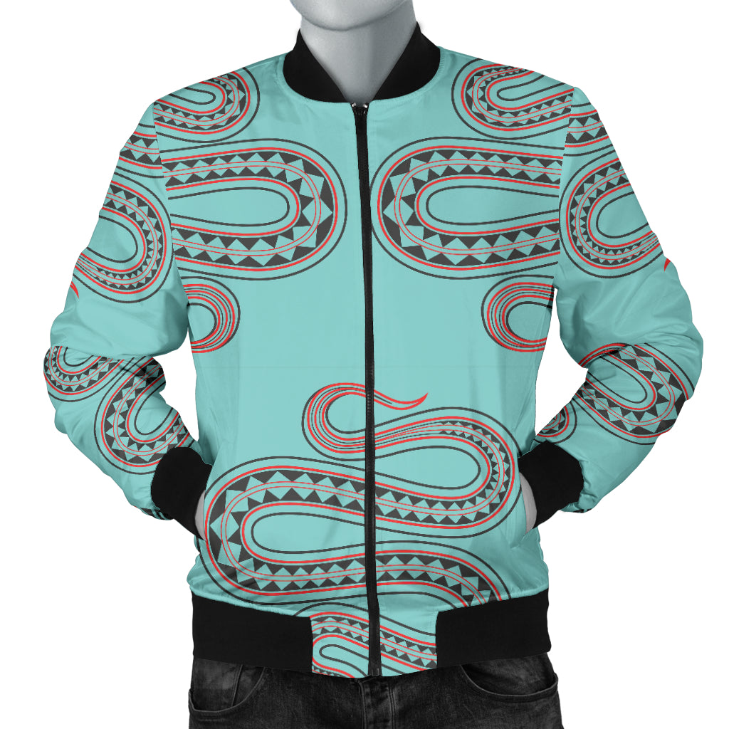 Snake Tribal Pattern Men Bomber Jacket