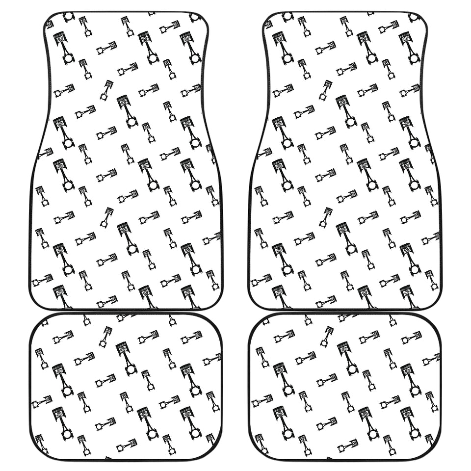 Engine Piston Random Pattern Print Design 04 Front and Back Car Mats