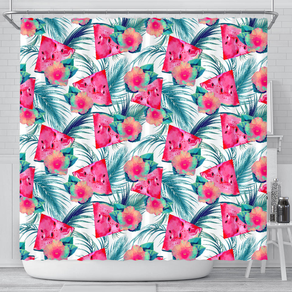 Watermelon Flower Pattern Shower Curtain Fulfilled In US