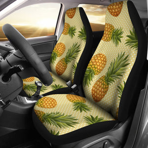 Pineapple Pattern Pokka Dot Background Universal Fit Car Seat Covers