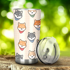 Shiba Inu Head Pattern Tumbler