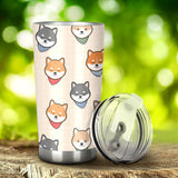 Shiba Inu Head Pattern Tumbler