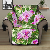 Orchid Leaves Pattern Recliner Cover Protector