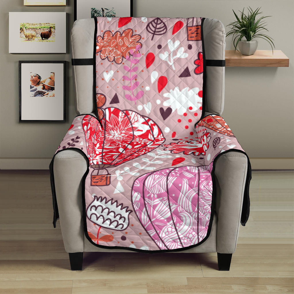 Red Pink Hot Air Balloon Pattern Chair Cover Protector