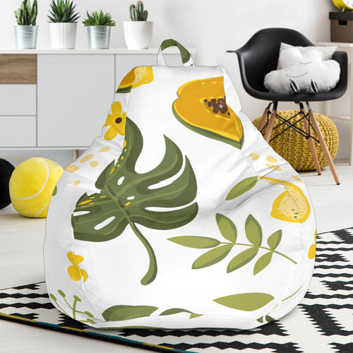 Papaya Leaves Flower Pattern Bean Bag Cover